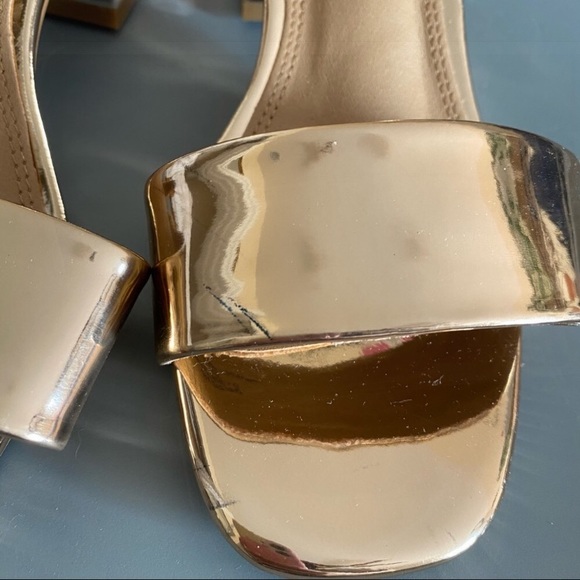 ASOS Design Wide Fit Honeywell Rose Gold Barely There Block Heel Sandals - Picture 5 of 8